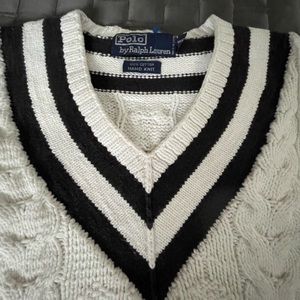 Vintage Polo by Ralph Lauren V-Neck Tennis Sweater (Large).